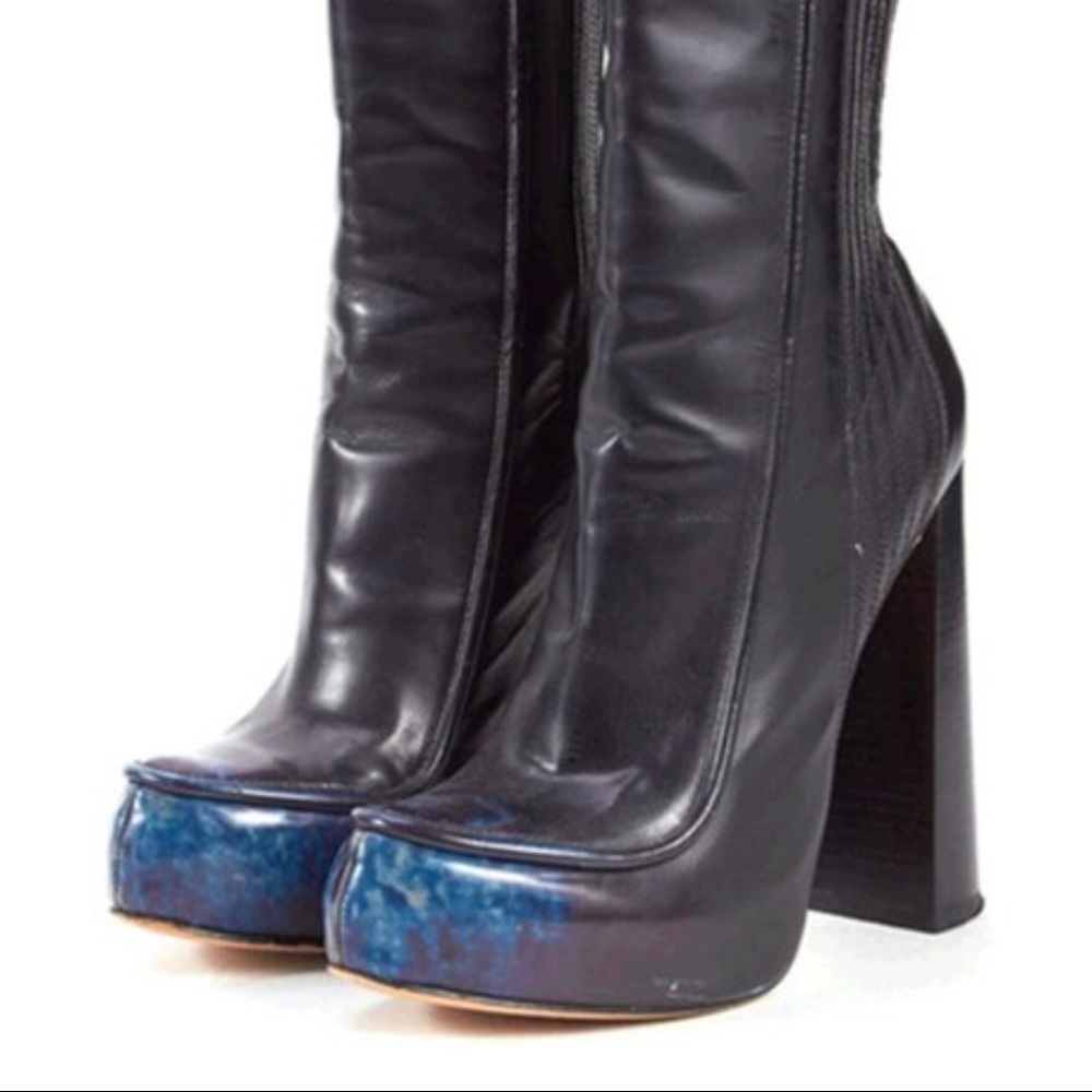 Alexander Wang Addison Black Blue  Boots Sz 39